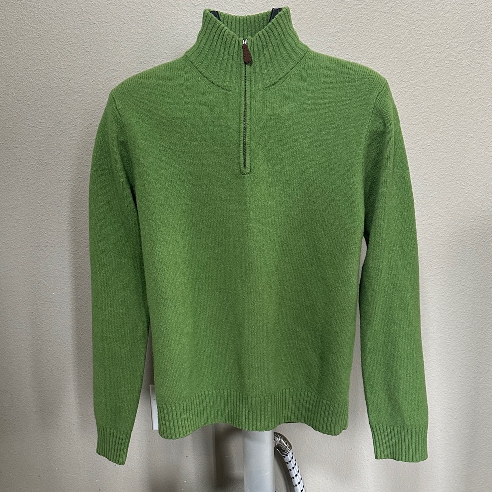 J. Crew Men's Green Zip-Up Sweater